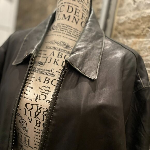 Andrew Marc Dark Brown Leather Jacket Men’s Size L (Good Condition) - Picture 1 of 15